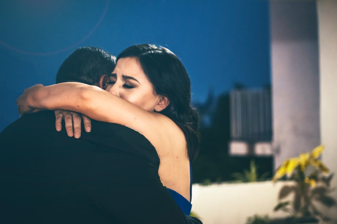 celebrity couple hugging